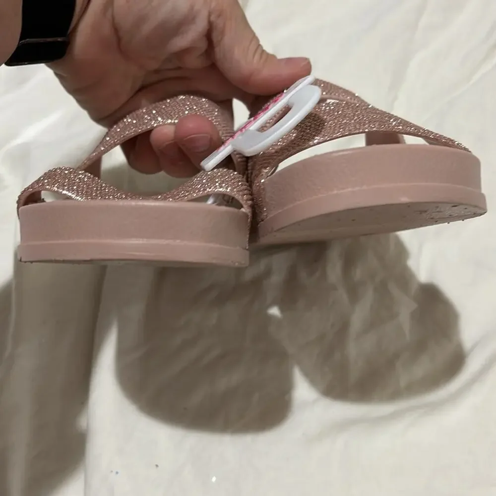 Capelli New York 1/2 molded footbed slides bling glimmer tops pink nwt